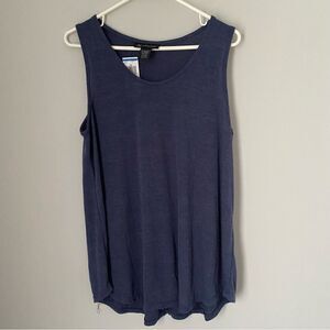 INC Women’s Scoop Neck Sleeveless Blue Knit Top XL